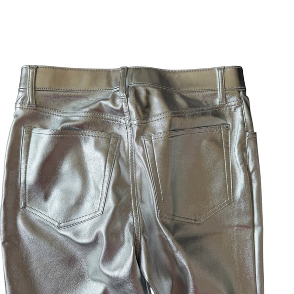 Abercrombie & Fitch 27/4 Silver Vegan Leather 90s Relaxed High Rise Pants - Picture 5 of 8